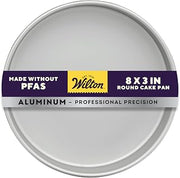 Wilton Aluminum Round Cake Pan, Made Without PFAS, 8 x 3 in