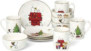 Lenox 899126 Peanuts Gang Dessert Set for 12, 12-Piece Dinnerware Set, Plates and Bowls