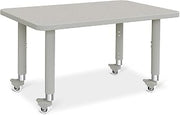 Jonti-Craft Berries 6478JCM000 Rectangle Activity Table - 24" X 36", Mobile - Freckled Gray/Gray/Gray