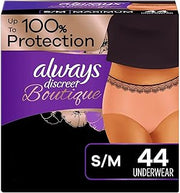 Always Discreet Boutique Incontinence Underwear, Maximum Absorbency, S/M (44 Ct)