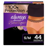 Discreet Boutique Incontinence Underwear by Always – Rosy, Pack of 44, Model 990008512