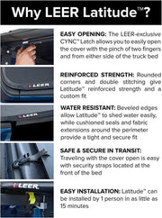 Latitude | Fits 2014-2018 GM Chevy Silverado/GMC Sierra with 6.6 FT Bed | Easy Install by LEER – Vinyl, Black, Model 630170