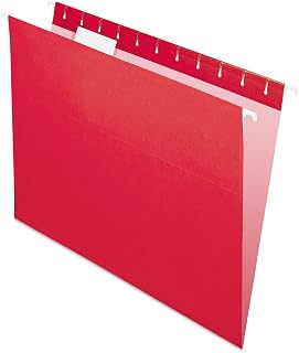 Pendaflex Recycled Hanging Folders, Letter Size, Red, 1/5 Cut, 25/BX (81608)