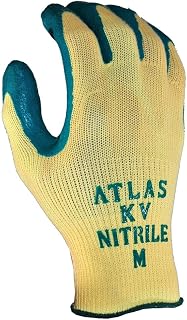 SHOWA Atlas KV350 Nitrile Palm Coated A3 Cut Resistant Safety Glove with Kevlar Liner, 10-Gauge, Small (12 Pair)