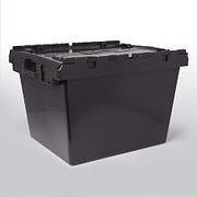 American Metalcraft SCBL Stackable Plastic Storage Crate, Black, 27-Inches