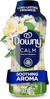 Downy Calm In-Wash Laundry Scent Booster Beads, Soothing White Tea and Bergamot scent, Laundry Scent Beads, Long-lasting Freshness, 30.1 oz