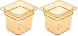 Carlisle FoodService Products 3088513 StorPlus High Heat Food Pan, 6" Deep, Sixth Size, Amber (Pack of 2)