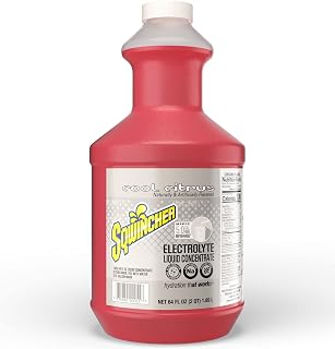 Sqwincher Electrolyte Liquid Concentrate, Cool Citrus Mix 64 oz Jug, 6 Pack | Electrolyte liquid concentrate supports hydration; mix with water; each 64 oz bottle makes 5 gallons for high volume use