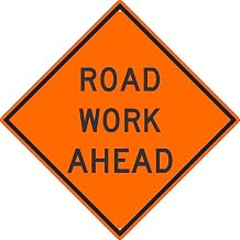 NMC Traffic Sign, Roadwork Ahead Sign, 30" X 30", Orange, TM229K