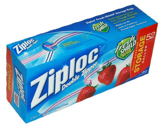 Double Zipper Storage Bags - Gallon by Ziploc – 52 count, 52.0 quarts, clear
