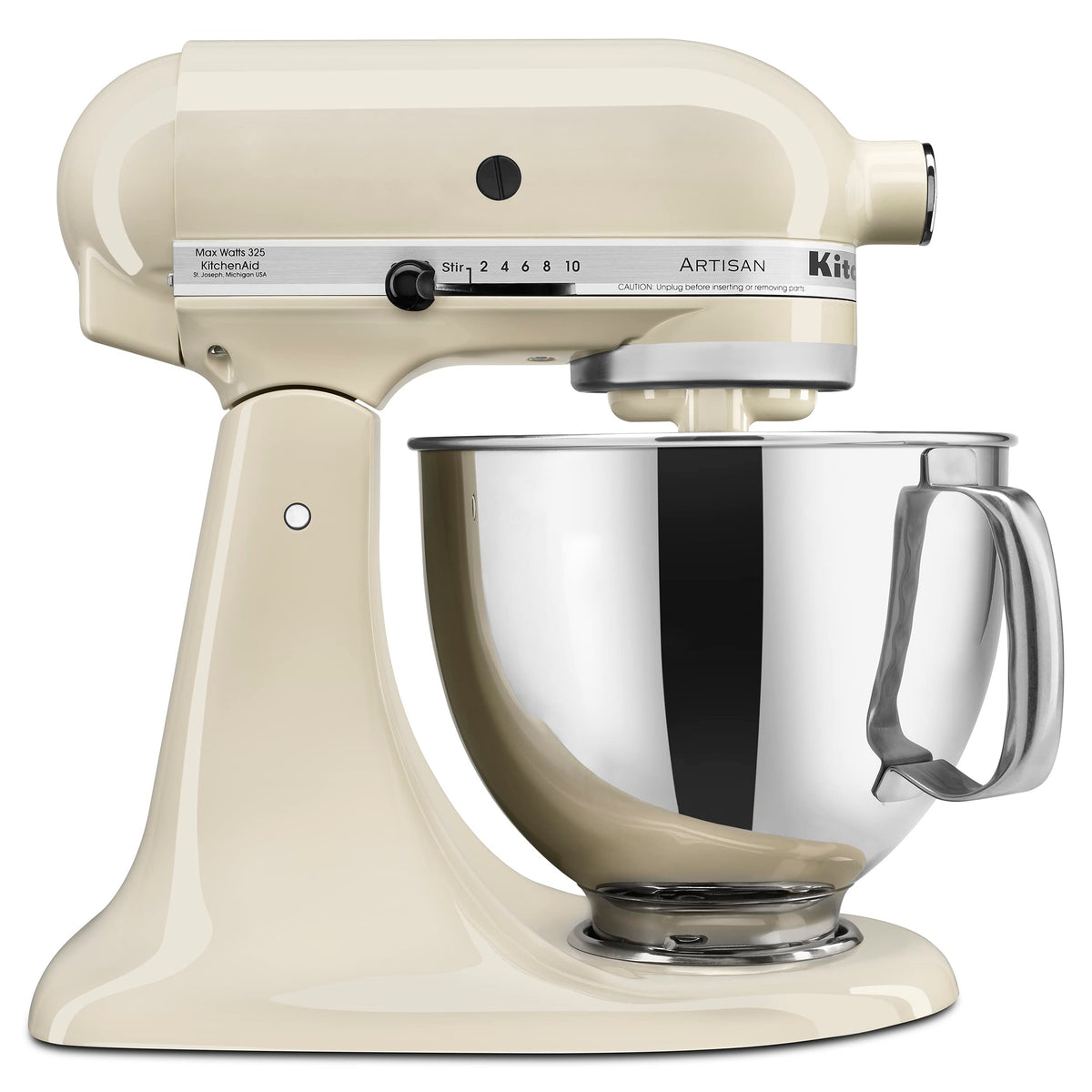 Artisan, 5-Qt Tilt Head Stand Mixer, KSM150PS, Almond Cream by KitchenAid – 5 Quart, Stainless Steel, Almond Cream, Pack of 5, Model KSM150PSAC