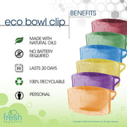 Eco Bowl Clip 2.0 Air Freshener by Fresh Products – 6 Count (Pack of 1), Blue,Green,Orange,Red, Pack of 6, Model FRS-EBC72-PACK3