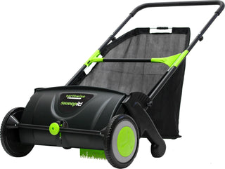 21-Inch Width Leaf & Grass Push Lawn Sweeper by Earthwise – 21" Width, Pine, Black, Model LSW70021