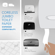 Scott Professional Coreless Jumbo Roll Toilet Paper – Bulk, 12 Rolls (07006)