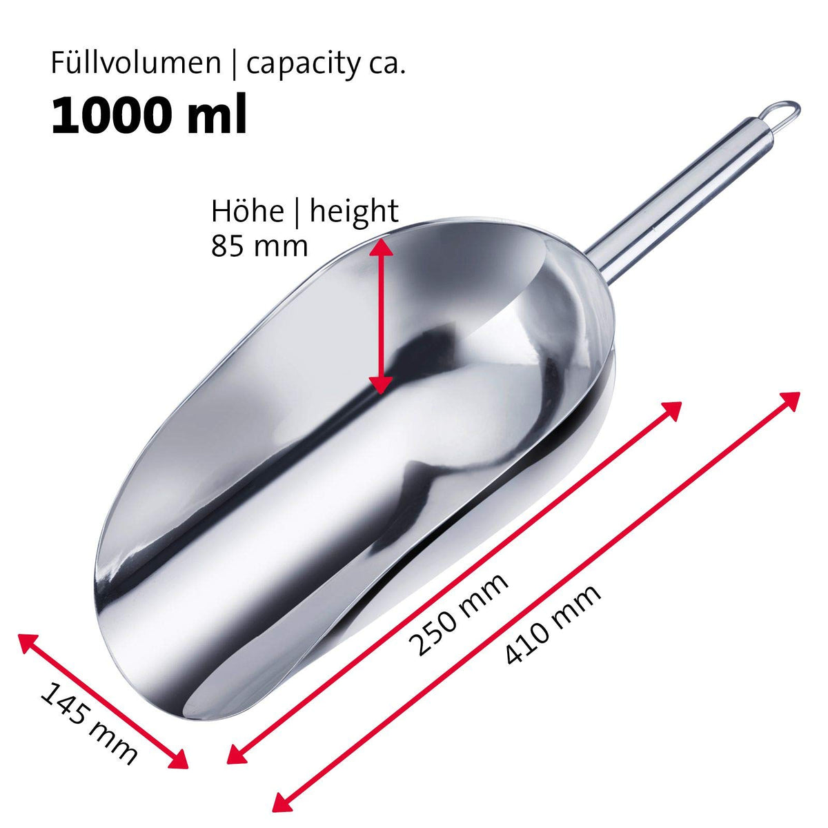 Halia Stainless Steel Shovel 1000 ml by Westmark – 1,000 ml, 1000 milliliters, Stainless Steel, Halia Stainless Steel Scoop 1000 Ml, Model 91082270
