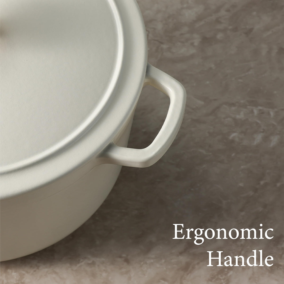Carote Enameled Cast Iron Dutch Oven, 5 Quart, Cream White