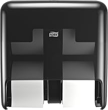 Tork OptiServe 4-Roll Coreless Toilet Paper Dispenser Black T7, Vertical Dispenser, Elevation Design, 558052