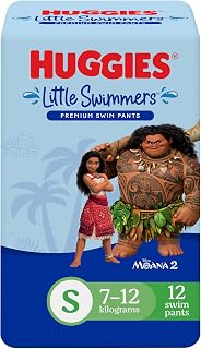 HUGGIES Little Swimmers Disposable Swim Diapers, Swimpants, Size 3 Small (16-26 lb.), 12 Ct. (Packaging May Vary)