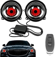 Devil Eye Headlight, Dynamic Blinking Eyeball Lights for Car Halloween，3 | Red demon eye blinking LED headlight, animated eyeball car light, Halloween men's gift, universal devil eyes accessory.