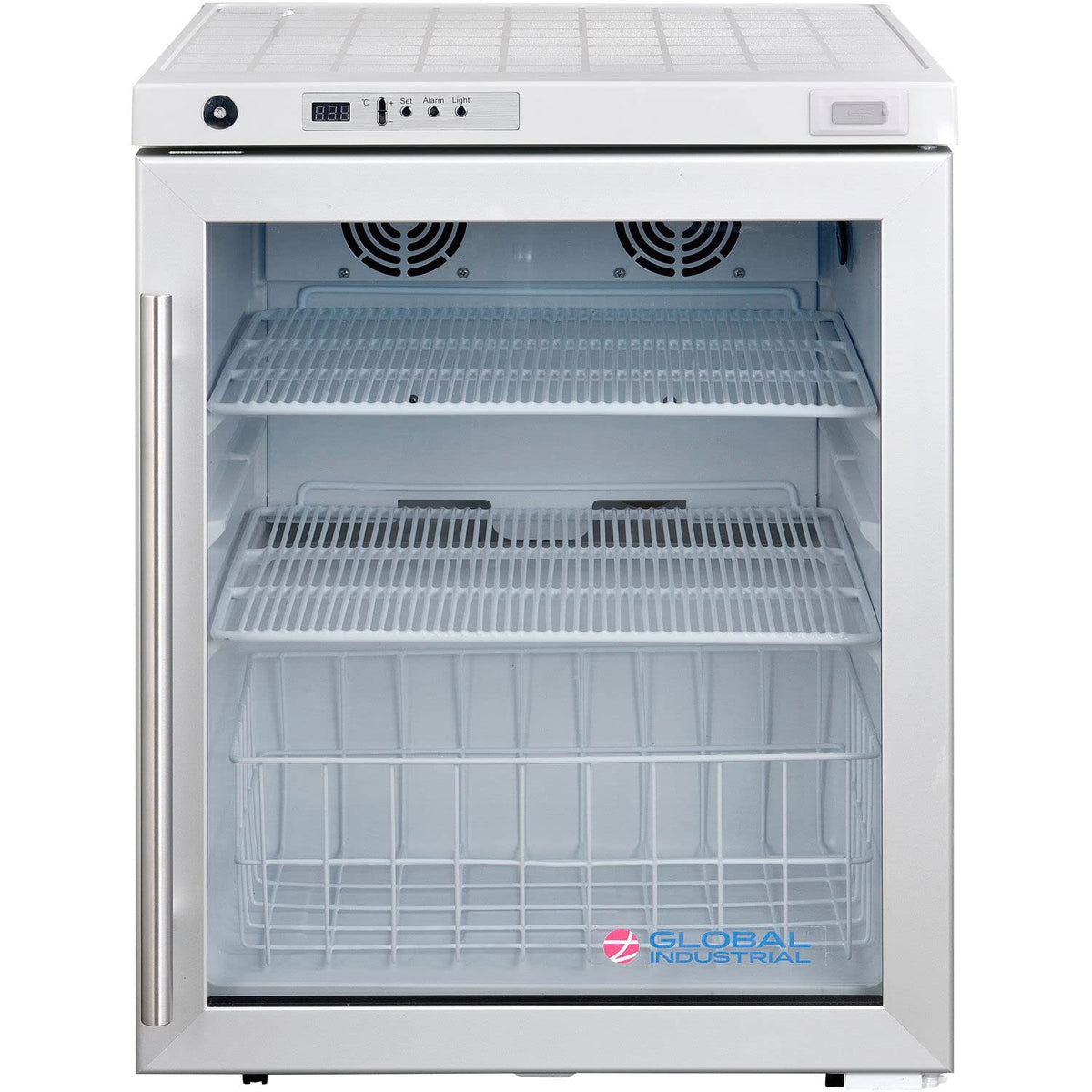 Undercounter Laboratory Refrigerator by Global Industrial – 22.81"L x 19.5"W x 26"H, 2.4 cubic_feet, White, Model 2453700