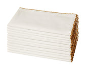 Cotton Craft Dinner Napkins, 17x17 Inch Set of 12, Metallic Gold Lace