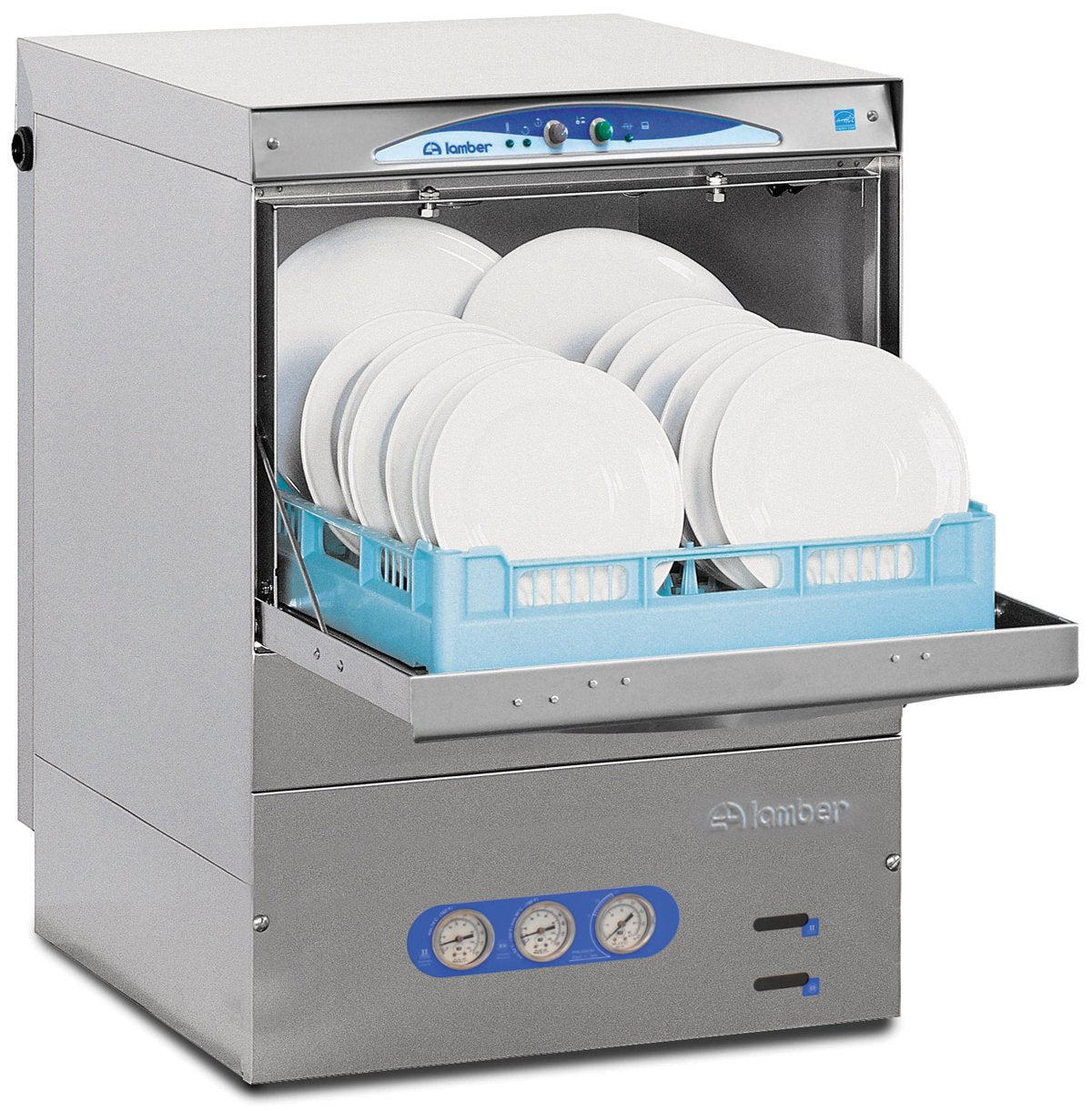 Eurodib Deluxe High-Temp Rack Undercounter Dishwasher by Lamber – 4.8 gallons, Stainless Steel, Silver, Model DSP4DPS
