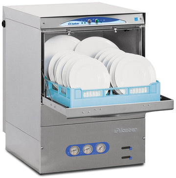 Eurodib Deluxe High-Temp Rack Undercounter Dishwasher by Lamber – 4.8 gallons, Stainless Steel, Silver, Model DSP4DPS