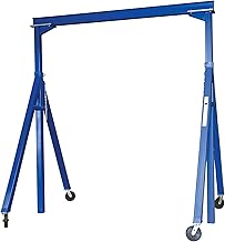 Vestil AHS-4-15-14 Steel Adjustable Height Gantry Crane with Glass Filled Phenolic Casters 15 Ft. x 14 Ft. 4000 Lb. Capacity Blue