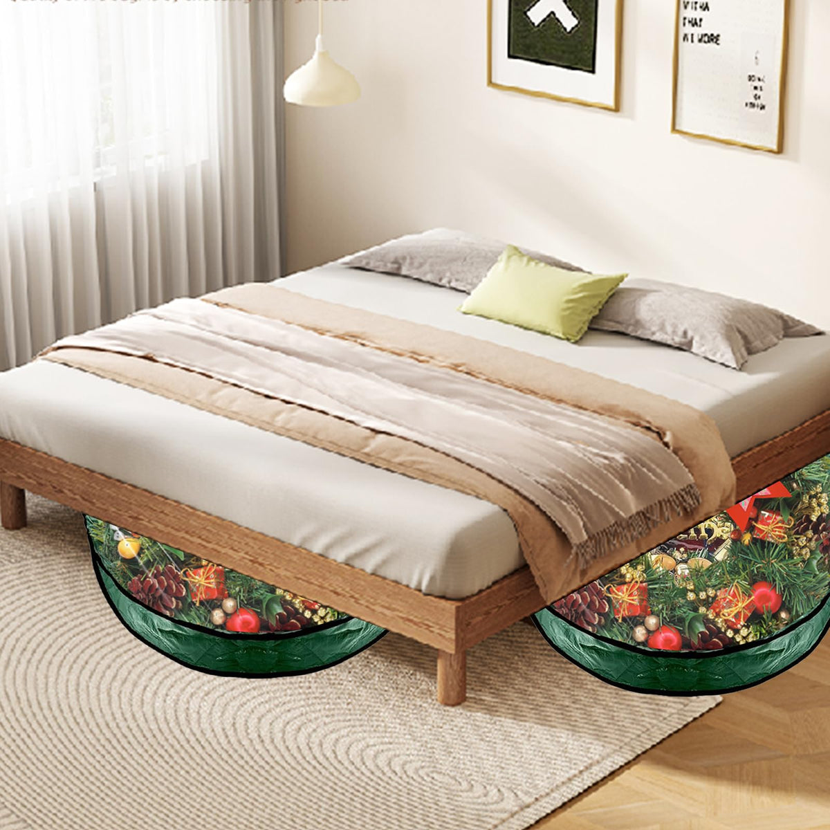 YAYODS Wreath Storage Bag, 24x24x7.8 Inch, 6 Pack Green