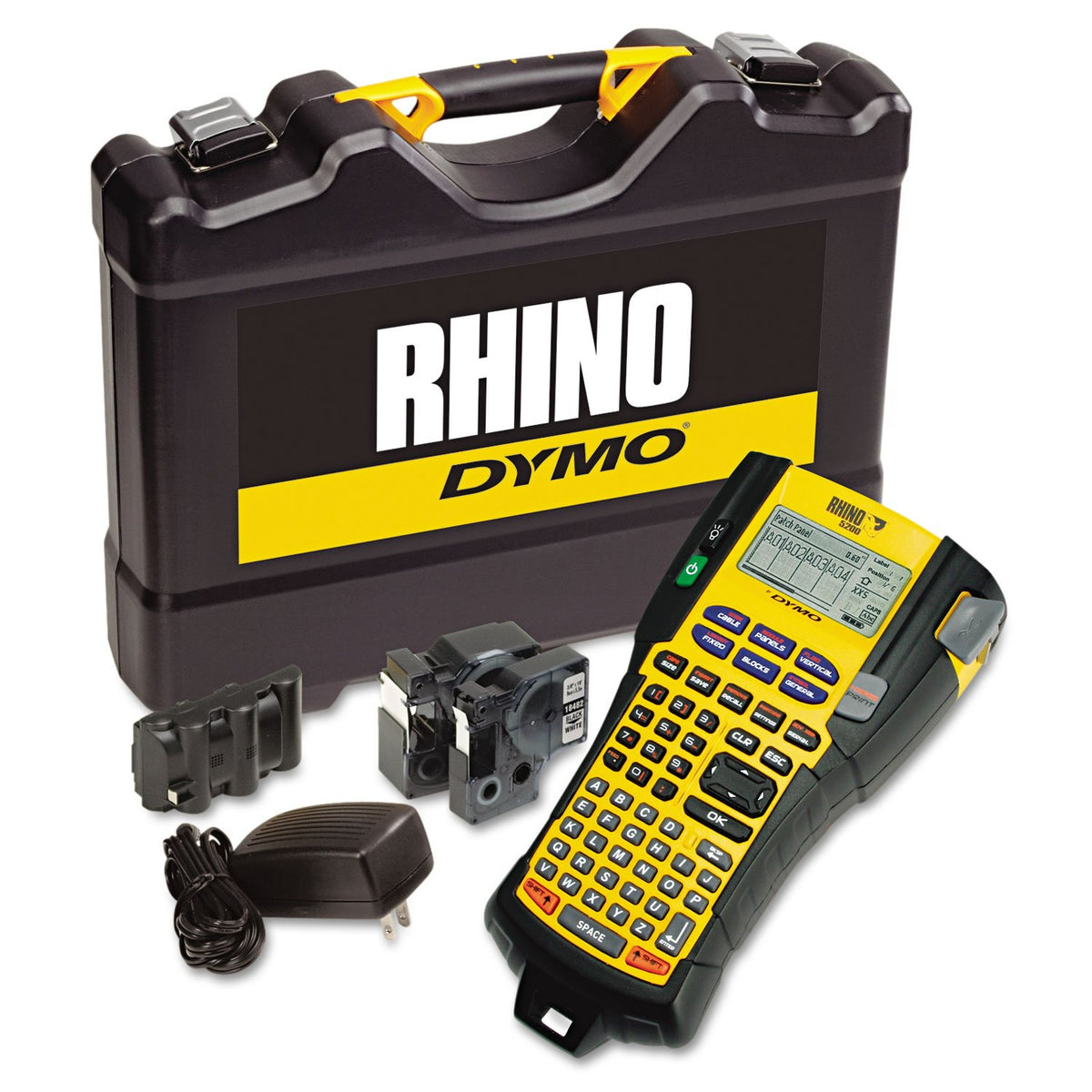 Rhino Industrial Label Maker Kit by DYMO – Black/Yellow, Model 5200