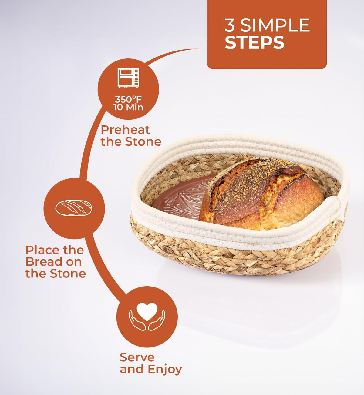 Ole Bazar Ceramic Bread Warmer Stone, Terracota Red, 1 Piece