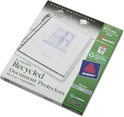 AbilityOne NSN6169670 - SKILCRAFT® Transparent Recycled Document Protectors - 7 Hole Punched