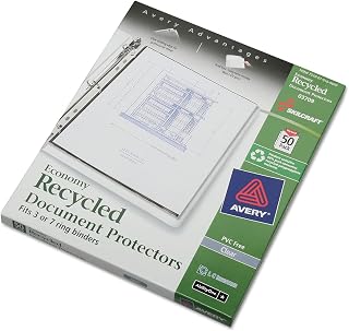 AbilityOne NSN6169670 - SKILCRAFT® Transparent Recycled Document Protectors - 7 Hole Punched