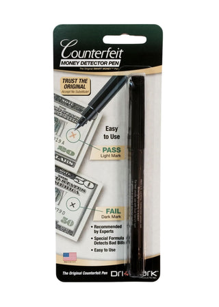 Counterfeit Bill Detector Marker Pen by Dri Mark – 1 Count (Pack of 1), Black, Model DRI351B1