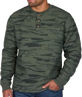 Coleman Sherpa Lined Waffle Full Sleeve Henley Tees/T-Shirt - Olive Camo 2X-Large