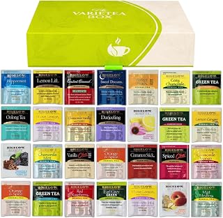 Bigelow Tea Sampler Assortment Variety Pack 48 Count - 24 Flavors - Perfect For Tea Lovers - With Gift Box