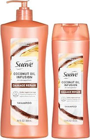 Suave Shampoo, Coconut Oil Infusion 2-Size Bundle – Hair Repair Treatment for Dry, Damaged Hair