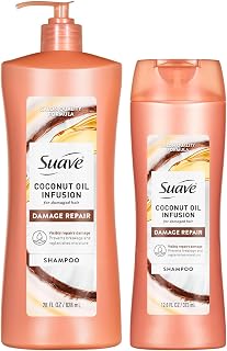 Suave Shampoo, Coconut Oil Infusion 2-Size Bundle – Hair Repair Treatment for Dry, Damaged Hair