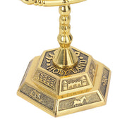 BRTAGG 12 Tribes Menorah, 7 Branch Candle Holder, Gold 5 Inches