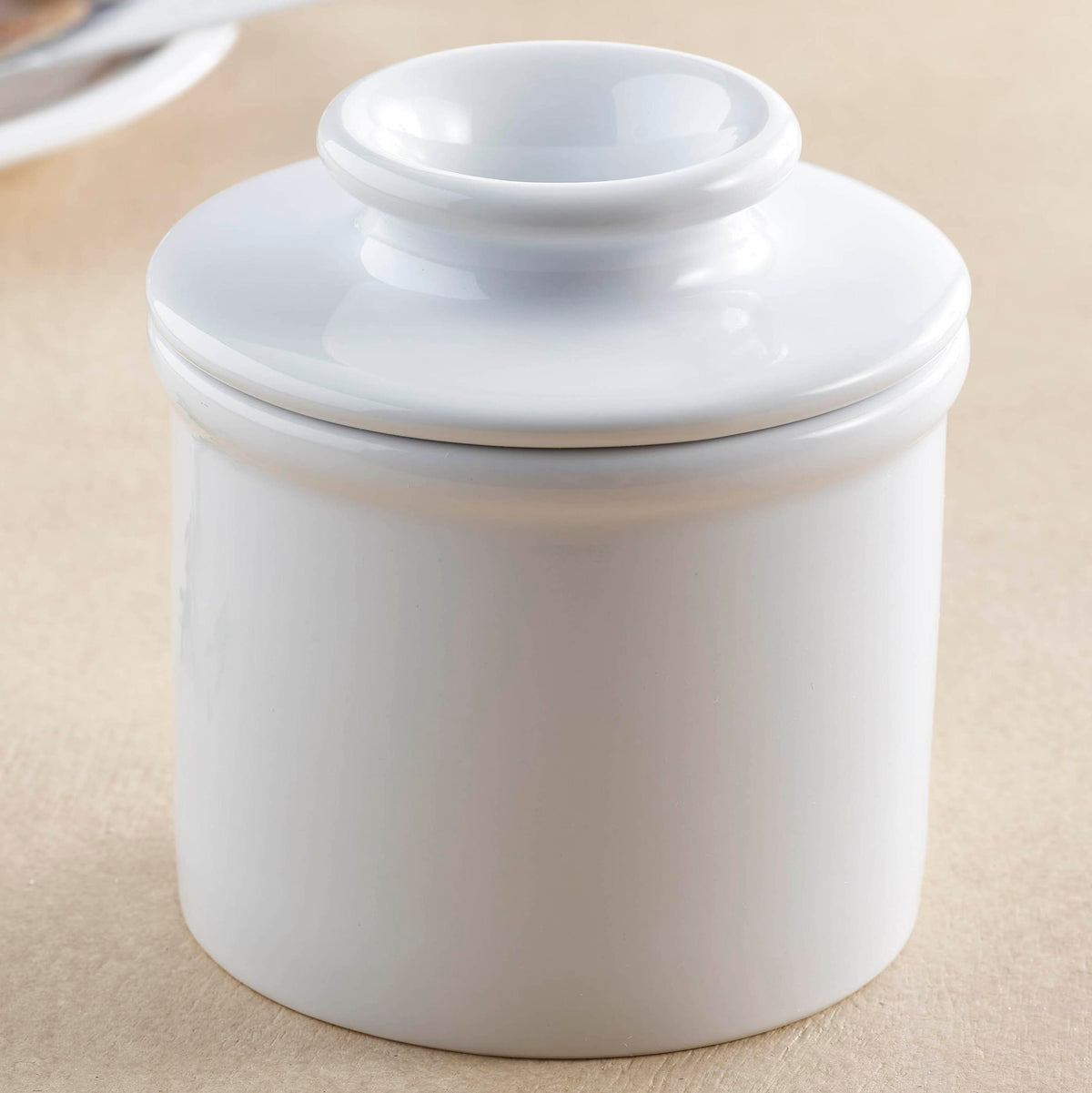 Butter Bell Ceramic Butter Keeper, One Stick Capacity, White