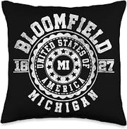 Bloomfield MI | Michigan | Vintage City Apparels Throw Pillow