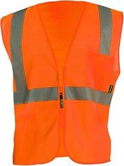 OccuNomix ECO-IMZ-OM High Visibility Value Mesh Standard Zipper Safety Vest, Class 2, 100% ANSI Polyester Mesh, Medium, Orange