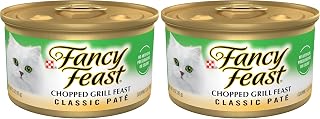 Fancy Feast Purina Chopped Grill Feast Classic Wet Cat Food Pate - 3 oz. Cans (Pack of 48)