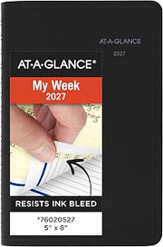AT-A-GLANCE 2027 Appointment Book Planner, Weekly & Monthly, 5" x 8", QuickNotes, Black (76020527)