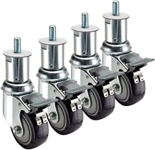 Krowne 28-156S Krowne Adjustable Height 1/2"-13 Threaded Stem Caster, 6" to 7" Height Adjustment, Swivel with Lock, 3" Diameter, 220 lbs per Caster Load Capacity, Grease Resistant‌‌‍​​‌‌​‌‌‍​‌​​‌