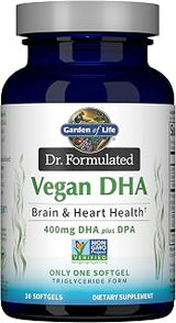 Garden of Life Dr. Formulated Vegan DHA Omega‑3 Supplement, Softgels, 30 Count (Pack of 6)