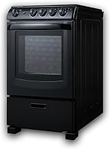 Summit 24” Electric Smooth Top Range, Large 2.9 cu.ft Oven, ADA Complaint, Black- REX2431BRT