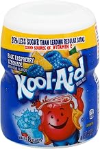 Kool-Aid Ice Blue Raspberry Lemonade Powdered Drink Mix, Caffeine-Free Soft Drink Concentrate, Bulk 12-Pack, 20 Oz Canisters