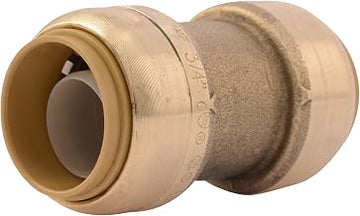 SharkBite 3/8 inch Coupling, Push to Connect Brass Plumbing Fitting, PEX Pipe, Copper, CPVC, PE-RT, HDPE, U006LFA