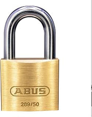 ABUS 289/50 Stainless Brass Lock with 3 Keys for Outdoor, Storage, Gate, 2in (50mm) Wide